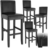Tectake 4er Set Barhocker Sitzhöhe 76 cm - schwarz