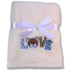 Cangaroo Babydecke Freya, Größe 80 x 110 cm kuschelige Babydecke aus Fleece weiß