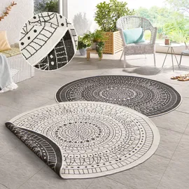 HANSE HOME Porto Wendeteppich Ø 240 cm Schwarz/Weiß