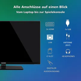 Telefunken Fernseher 32 Zoll Smart TV VIDAA XH32VP750M - HD-Ready Fernseher, HDR TV mit Triple-Tuner