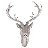 Lex Hirschgeweih Silber Optik 10 Ender 40x30 cm Hirschkopf Wand Deko Jagd Geweih