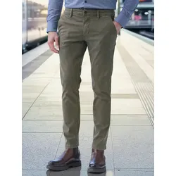Chino in softer Hyperflex-Stretchqualität - Aged Olive - W32_L34