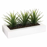 ATMOSPHERA CREATEUR D'INTERIEUR Atmosphera - Tafelaufsatz 3 künstliche Aloe Vera H17cm - Weiß