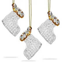 SIKORA BS266 Stiefel Christbaumschmuck Glas Figur Weihnachtsbaum Anhänger 3er Set