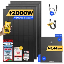 solakon Balkonkraftwerk onPower 2000W + Ziegeldach-Halterung Paarmontage