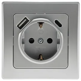 ChiliTec Schuko-Steckdose Unterputz Schwarz 2 St.