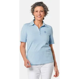 GOLDNER Baumwollshirt mit Polokragen in hellblau | Gr.: 44