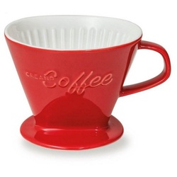 Creano French Press Kanne Creano Porzellan Kaffeefilter (rot), Filter Größe 4 für Filtertüten, Manuell 4 rot