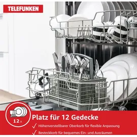 Telefunken G-EU-6014-C-I Einbau-Geschirrspüler (unterbaufähig, 598 mm breit, Silber)