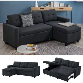 VitaliSpa Ecksofa Campina Anthrazit 226 x 161 cm L-Form