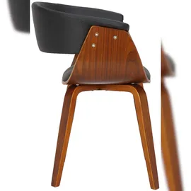 CLP 2er Set Stühle Bruce mit Kunstlederbezug I Sessel mit Polsterung, Rückenlehne und Holzgestell Bis 150 kg belastbar