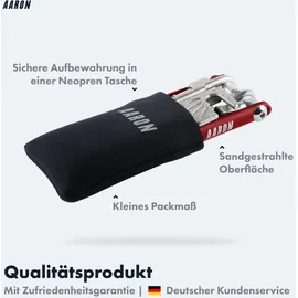 Aaron Tool 20 in 1 Multitool - Fahrrad Multifunktionswerkzeug - Rot