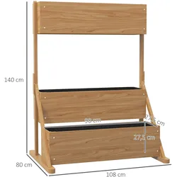 Outsunny - Hochbeet - 108Lx80Wx140Hcm - Naturholz