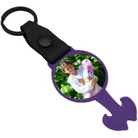 Foto Einkaufswagenlöser fliederlila Schlüsselanhänger personalisierbar mit Wunschfoto Wunschbild als Geschenk Geschenkidee