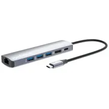 Manhattan 6-in-1 4K USB-C Dockingstation 1xHDMI 3xUSB 5 Gb/s (USB-C, 6 Ports), Dockingstation Hub