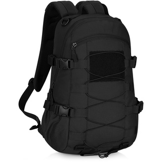 HUNTVP 25L Taktischer Rucksack 1000D Nylon Tactical Daypack Bundeswehr Wanderrucksack MOLLE Kampfrucksack Wasserabweisend für Herren Damen Uni Reise Sport Outdoor Klettern Camping,Schwarz