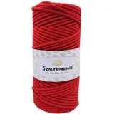 Baumwollkordel 3mm 100m, 46 Farben, Häkelkordel, Geflochten Baumwollkordel 3mm, Makramee Kordel, Makramee Garn, Premium Garn, Makramee Seil (Rot)