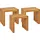 Beliani Gartenhocker 3er Set 45 x 43 x 45 cm braun/bronze