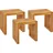 Beliani Gartenhocker 3er Set 45 x 43 x 45 cm braun/bronze