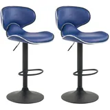 CLP 2er Set Barhocker Las Vegas Kunstleder blau/schwarz