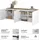 OTTO home Modo 200 x 68 x 34,5 cm Weiß / Eiche Mauvella