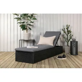 gardenson Sonnenliege Quad ca. 61x38x198 cm Schwarz