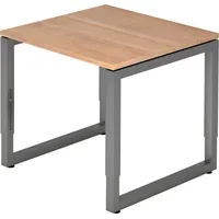 Hammerbacher Ergonomic Plus R-Serie RS08/N/G Schreibtisch 80x80cm Nussbaum/graphit