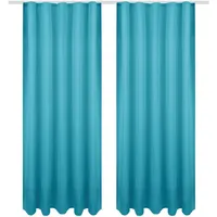 Bestgoodies Dekoschal Ellen Universalband Blickdicht 2er Pack - 140x245 cm Türkis,