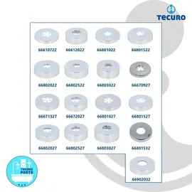 tecuro Schubrosette (3/4) - 27 mm x Ø 80 mm x Höhe 10 mm, Messing verchromt