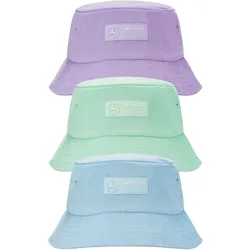 Mercedes-Benz AMG PETRONAS Retro Corduroy Bucket-Hat Sommer-Hut aus Cord Fischer-Hut Angler-Hut OneSize Pastell 701222358 in Violett, Grün oder Blau - 