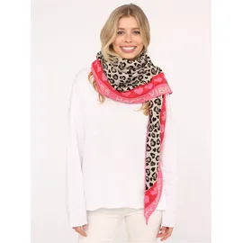 Zwillingsherz "Micha", Damen, pink, Baumwollmischung, Modetücher, Mode Tuch, Leomuster mit Herzen und Schrift, vielseitig tragbar