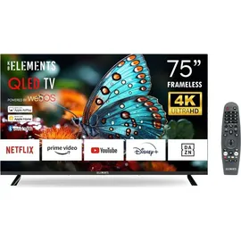 KB Elements 75 Zoll Smart TV QLED 4K, WebOS, TV DVB-T2/S2 Dolby, RAHMENLOS, Magic Fernbedienung - Schwarz