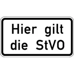 Warn- und Hinweißchild 46, 600x330mm Hier gilt sie StVO RAL-Gütezeichen Folie RA2