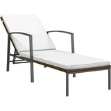 vidaXL Sonnenliege mit Auflage Gartenliege Relaxliege Liegestuhl Strandliege Gartenmöbel Liege Saunaliege Terrasse Garten Poly Rattan Braun