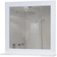 MCW Wandspiegel MCW-F75, Badezimmer, Badspiegel Spiegel, Ablagefläche Landhaus 58x59x12cm