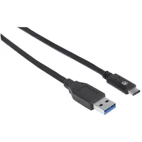 Manhattan USB-A auf USB-C 1,0 m Schwarz