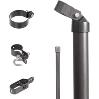 GAH Alberts Alberts Zaunanschluss-Set Wellengittertor an Maschendrahtzaun | Set,2s | zinkphosphatiert anthrazit-metallic Einbetonieren | Torpfosten-Ø: 60 mm | Zaunhöhe: 1000 mm