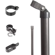 GAH Alberts Alberts Zaunanschluss-Set Wellengittertor an Maschendrahtzaun | Set,2s | zinkphosphatiert anthrazit-metallic Einbetonieren | Torpfosten-Ø: 60 mm | Zaunhöhe: 1000 mm