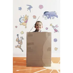 Wandtattoo KOMAR "Winnie the Pooh Rock-a-bye - Größe 50 x 70 cm", bunt, Disney-Blumen-Wald, Folie, Wandtattoos, selbstklebend, Wandsticker, Kinderzimmer