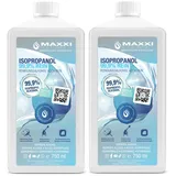 Maxxi Clean | 2x 750 ml reines Isopropanol (99,9%) Reinigungsalkohol | Fettlöser & Lösungsmittel | rückstandsfrei anwendbar zur Reinigung von elekt. Bauteilen, Schallplatten, Druckköpfen und mehr