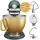 KitchenAid Artisan 5KSM156 pebbled palm mit goldener Schüssel