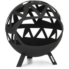 Blumfeldt Colima Feuerschale Ø 66 cm Kugelform mit Holzkohlerost & Ascheschale geometrisch Schwarz
