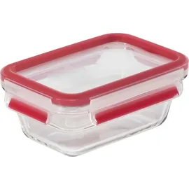 Emsa Clip&Close Glas rechteckig 450ml Aufbewahrungsbehälter Rot