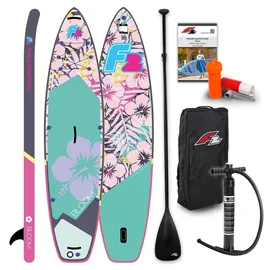 F2 SUP Board Retro Bloom Hibiskus 341 x 11,2 cm bunt