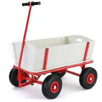 RAMROXX Bollerwagen Holz Handwagen rot