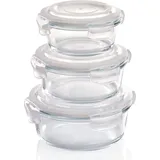 GRIZZLY Frischhaltedose rund braun 400/620/950 ml 3-tlg.