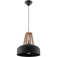 Sollux SL.0390 Pendelleuchte Casco Schwarz/naturfarbenes Holz