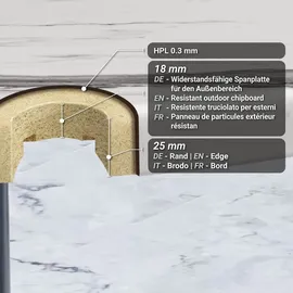 GGM Möbel Jamaika Tischplatte Ø 60 cm
