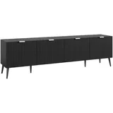 [en.casa] Nand TV-Lowboard 180 x 35 x 51 cm Schwarz Metall/Spanplatte