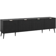 [en.casa] Nand TV-Lowboard 180 x 35 x 51 cm Schwarz Metall/Spanplatte